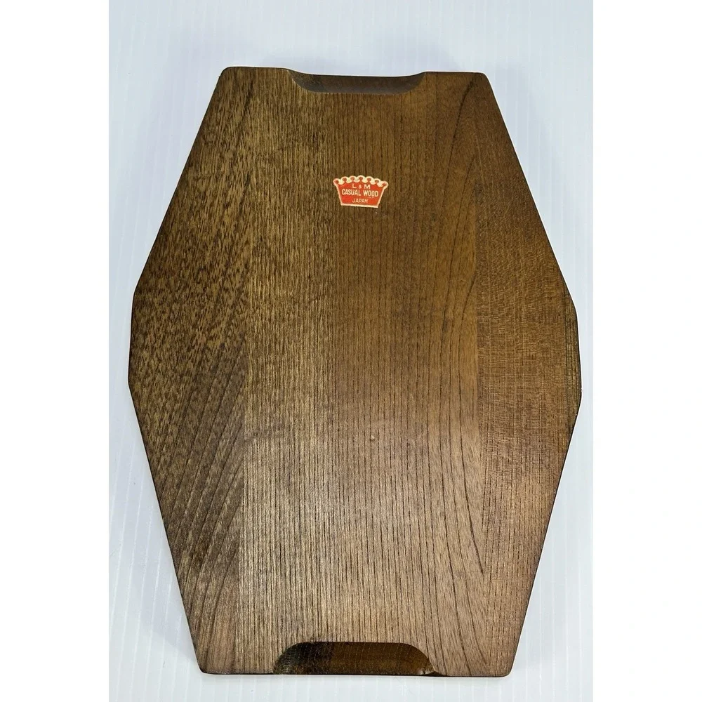 Vintage L&M Creative Imports‎ Wood Ceramic Cheese Board Mid Century Design NOS